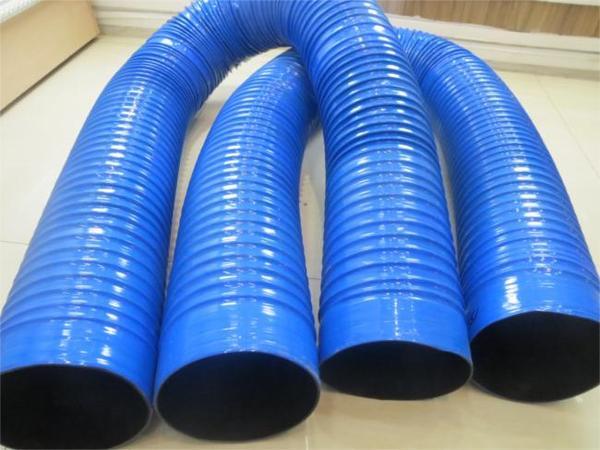 pvc塑吸尘管 蓝色橡胶伸缩软管/通风管/工业除尘弹簧管内径130mm